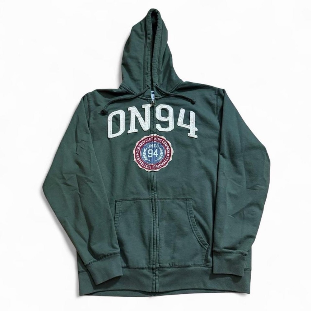 Old Navy Patchwork Full Zip Hoodie Men's Size XL Skate Retro Y2K 2000s